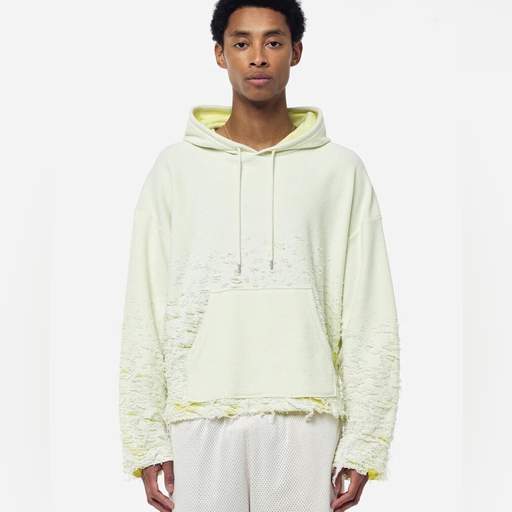 John Elliott Reverse Burn Out Hoodie Sweatshirt